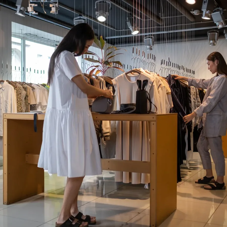 Khách mặc áo dài may đo